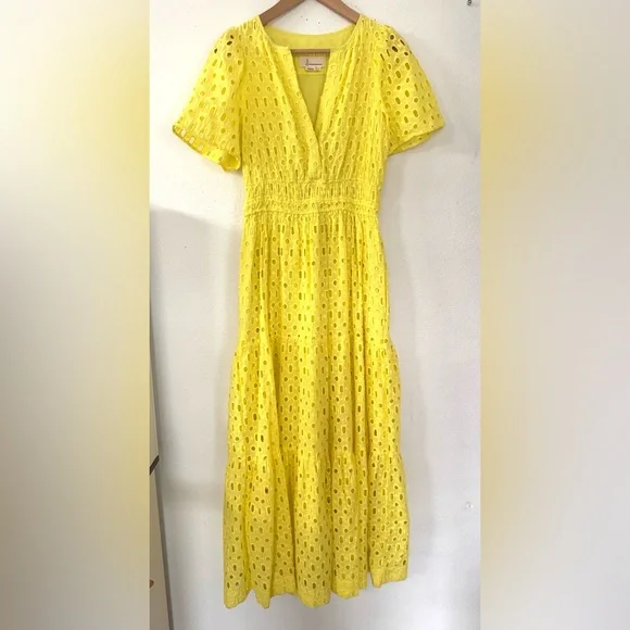 chinese dress ladies Yellow Monstera Eyelet Maxi Skirt – FARM Rio